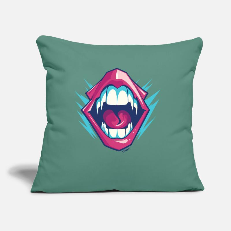 Vampire dentition with sharp teeth Sofa pillow with filling 45cm x 45cm