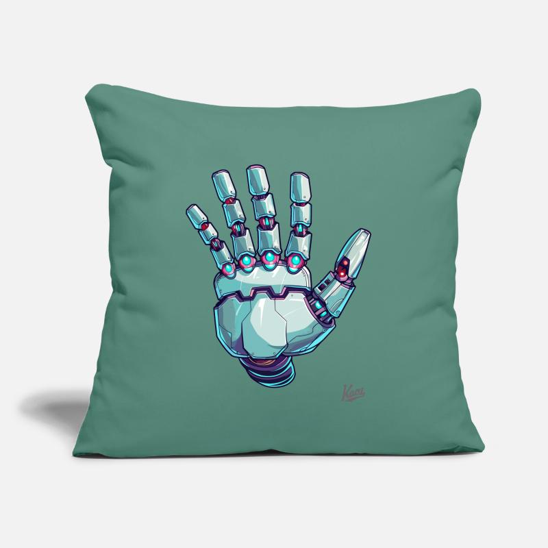 Robotic hand with lights and cables – Cyborg Sofa pillow with filling 45cm x 45cm