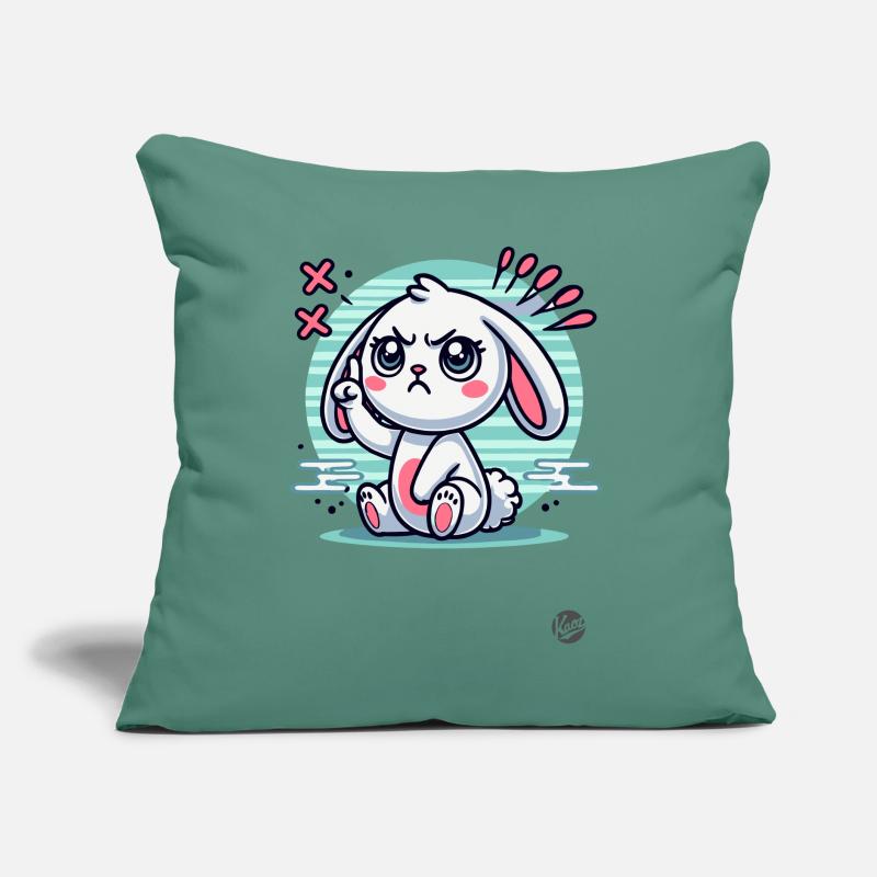 Cute white bunny pointing finger Sofa pillow with filling 45cm x 45cm