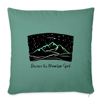 Mountain Magic, Mountains Under Night Sky, Hiking, Mountain - Sofa pillow with filling 45cm x 45cm - cypress green - Front
