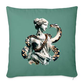 Aphrodite and Snake with Double Exposure Effect - Sofa pillow with filling 45cm x 45cm - cypress green - Front