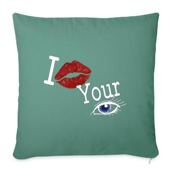J’embrasse ton œil Türkiye - Coussin et housse de 45 x 45 cm - vert sapin - Devant