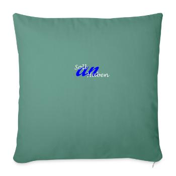 Soll an Haben (weiß - blau) - Sofakissen mit Füllung 45 x 45 cm - Tanngrün - Vorne