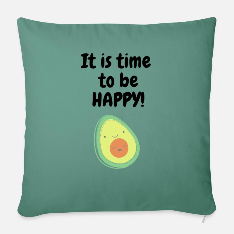 Avocat heureux - Coussin et housse de 45 x 45 cm - vert sapin