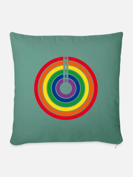 United Rainbow Circle - Sofakissen mit Füllung 45 x 45 cm - Tanngrün