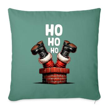 Hohoho Weihnachtsmann im Kamin - Sofakissen mit Füllung 45 x 45 cm - Tanngrün - Vorne
