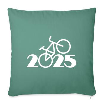 Tour à vélo 2025, VTT 2025, Vélo 2025 - Coussin et housse de 45 x 45 cm - vert sapin - Devant