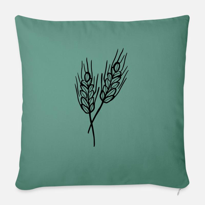 Weizen Illustration Brotbäcker Getreide Geschenk - Sofakissen mit Füllung 45 x 45 cm - Tanngrün