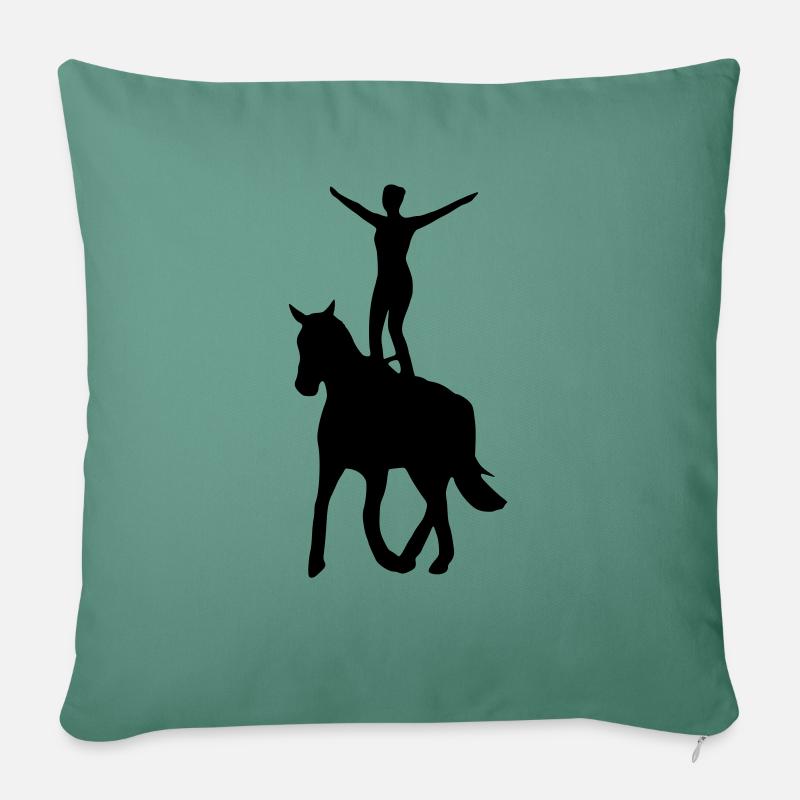 Voltigierer Stehend - Sofakissen mit Füllung 45 x 45 cm - Tanngrün