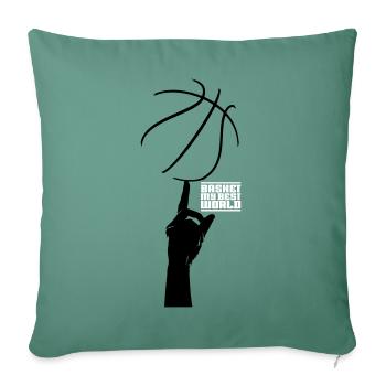 Basket my best world - Coussin et housse de 45 x 45 cm - vert sapin - Devant