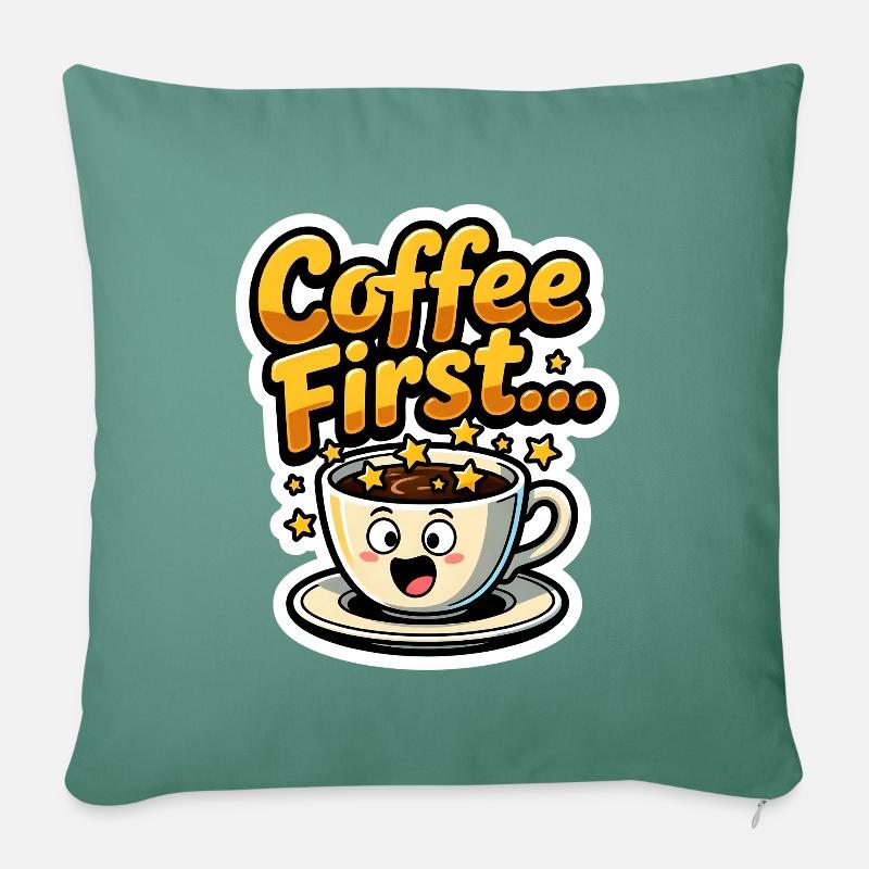 Coffee First - Sofa pillow with filling 45cm x 45cm - cypress green