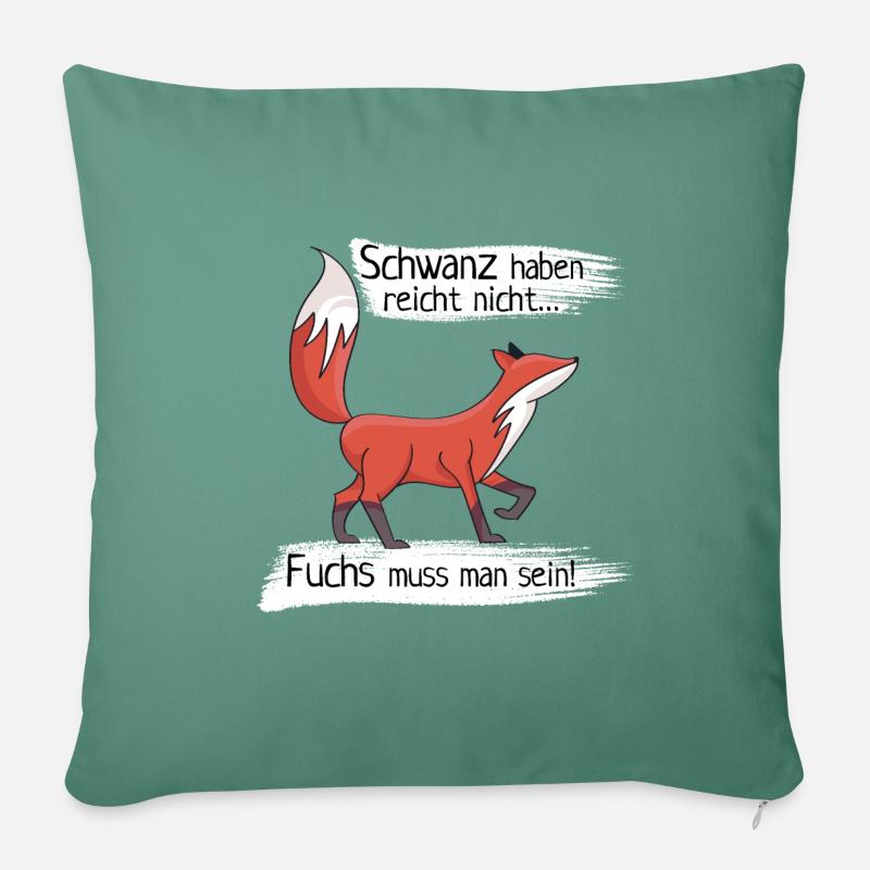 Schlau wie ein Fuchs - Sofakissen mit Füllung 45 x 45 cm - Tanngrün
