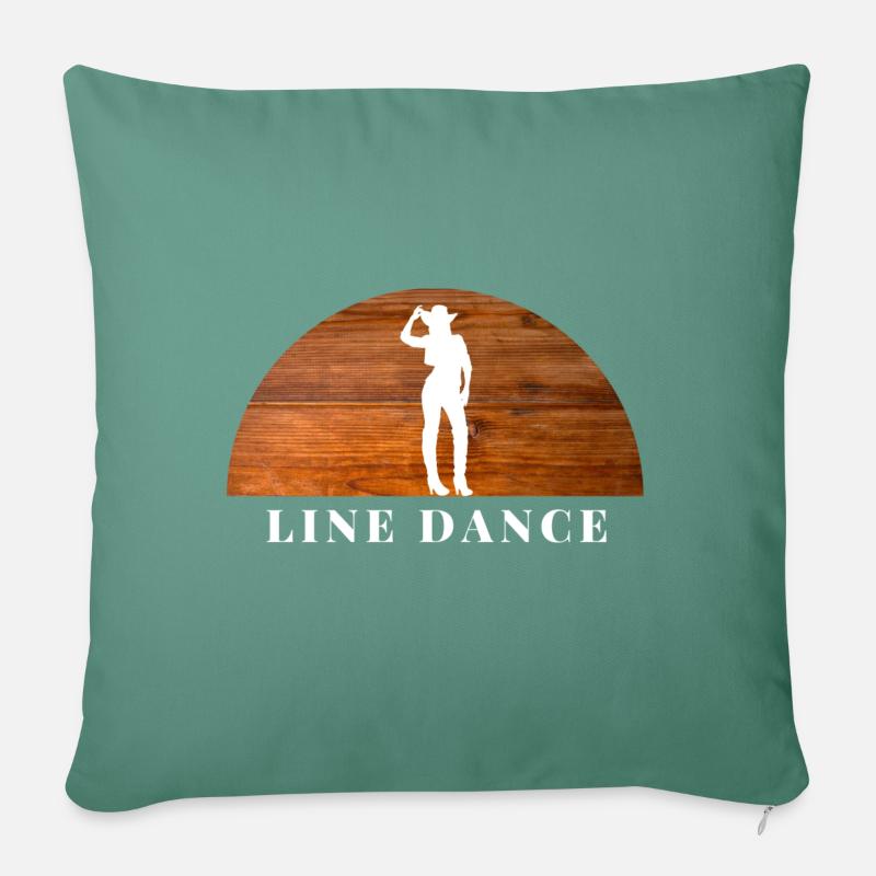 Line Dance - Sofakissen mit Füllung 45 x 45 cm - Tanngrün
