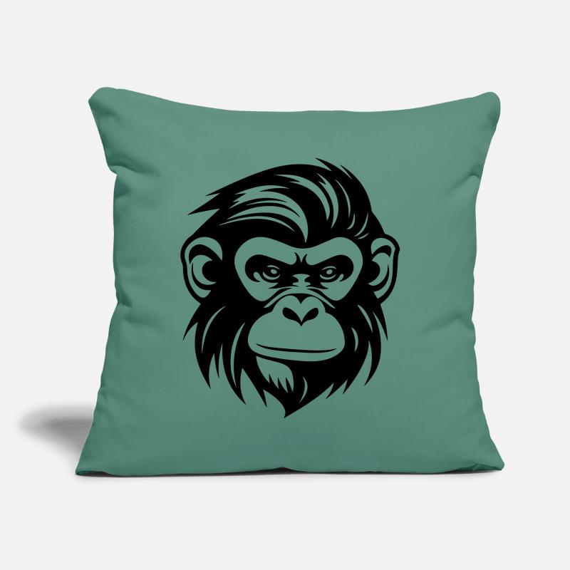 Affe Kopf Sofakissen mit Füllung 45 x 45 cm