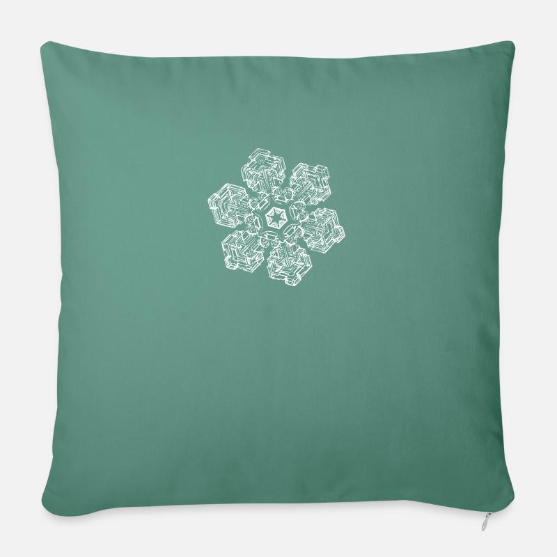 snowflake 10 white - Sofakissen mit Füllung 45 x 45 cm - Tanngrün