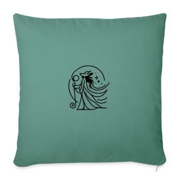 Zauberin schlicht elegant - schwarz Line Art - Sofakissen mit Füllung 45 x 45 cm - Tanngrün - Vorne
