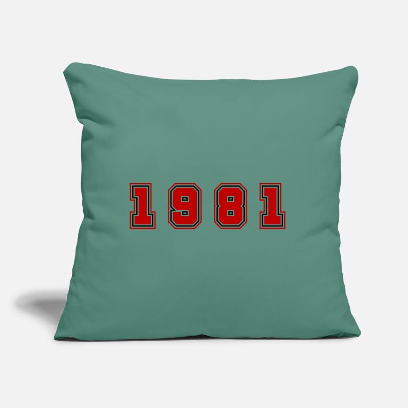 Numéro de l’année 1981 Coussin et housse de 45 x 45 cm