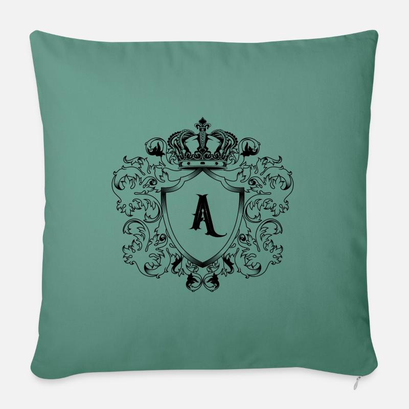 A Buchstabe Wappen - Sofakissen mit Füllung 45 x 45 cm - Tanngrün