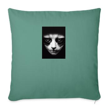 sad cat - Sofa pillow with filling 45cm x 45cm - cypress green - Front