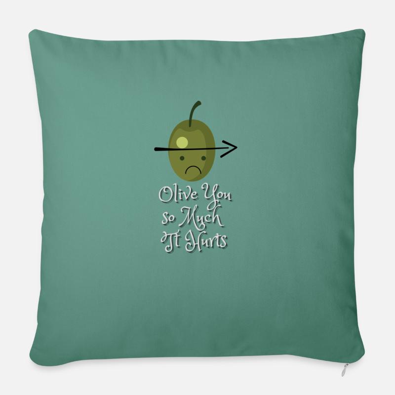 Olive you so much, it hurts - Sofakissen mit Füllung 45 x 45 cm - Tanngrün