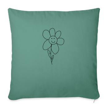Floral Face - Sofa pillow with filling 45cm x 45cm - cypress green - Front