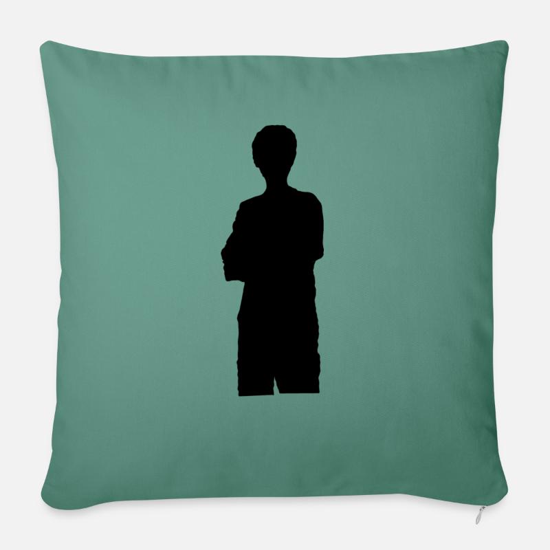 Junge Silhouette - Sofakissen mit Füllung 45 x 45 cm - Tanngrün