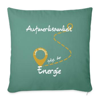 Energy to follow - Sofa pillow with filling 45cm x 45cm - cypress green - Front