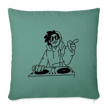 Musique Noir Casque Headphones - Coussin et housse de 45 x 45 cm - vert sapin - Devant