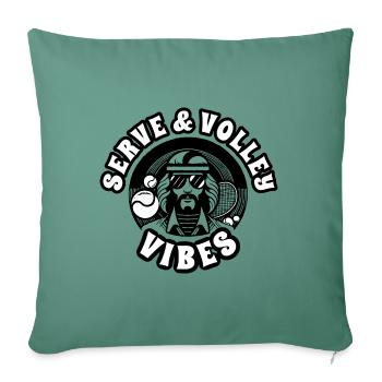 Serve And Volley Vibes Tennis Shirt Logo - Sofakissen mit Füllung 45 x 45 cm - Tanngrün - Vorne