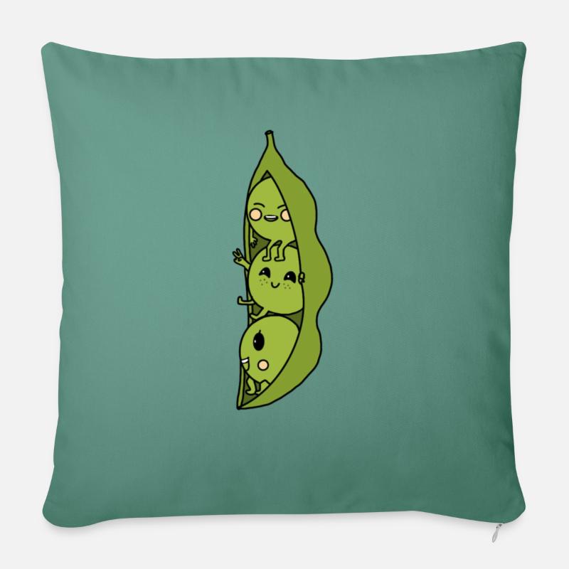 Piselli - Cuscino da divano 45 x 45 cm con riempimento - verde cipresso