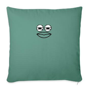 Eyes and mouth and nose, gift - Sofa pillow with filling 45cm x 45cm - cypress green - Front