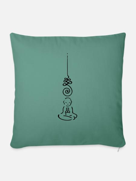 UNALOME Buddha Vektor - Sofakissen mit Füllung 45 x 45 cm - Tanngrün