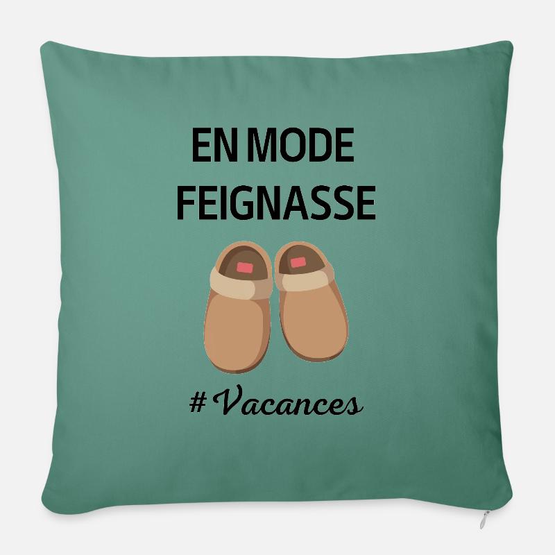 Cadeau feignasse - Coussin et housse de 45 x 45 cm - vert sapin