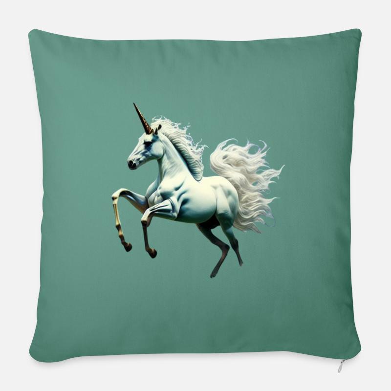 Einhorn - Sofakissen mit Füllung 45 x 45 cm - Tanngrün