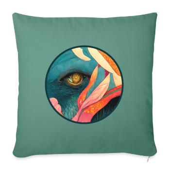 Flowerbeast 06 - by Art Vindeyre - Sofa pillow with filling 45cm x 45cm - cypress green - Front