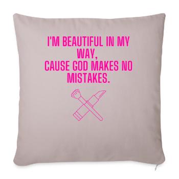 Pop Song Phrase - Sofa pillow with filling 45cm x 45cm - light taupe - Front