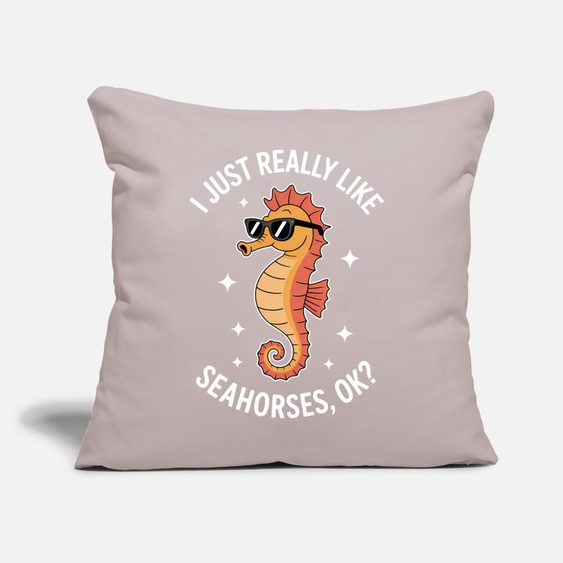 Seepferdchen Spruch Lustiges Seepferdchen Geschenk Sofakissen mit Füllung 45 x 45 cm