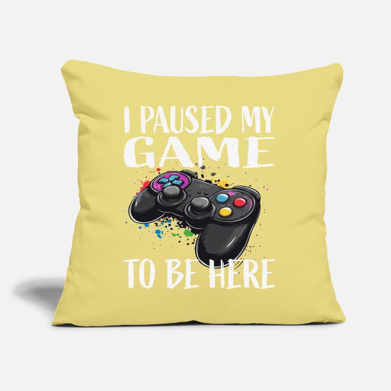 Spielpause Controller Spruch Sofakissen mit Füllung 45 x 45 cm