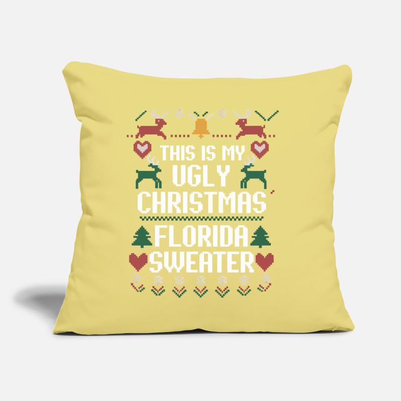 Pull de Noël laid de Floride Coussin et housse de 45 x 45 cm