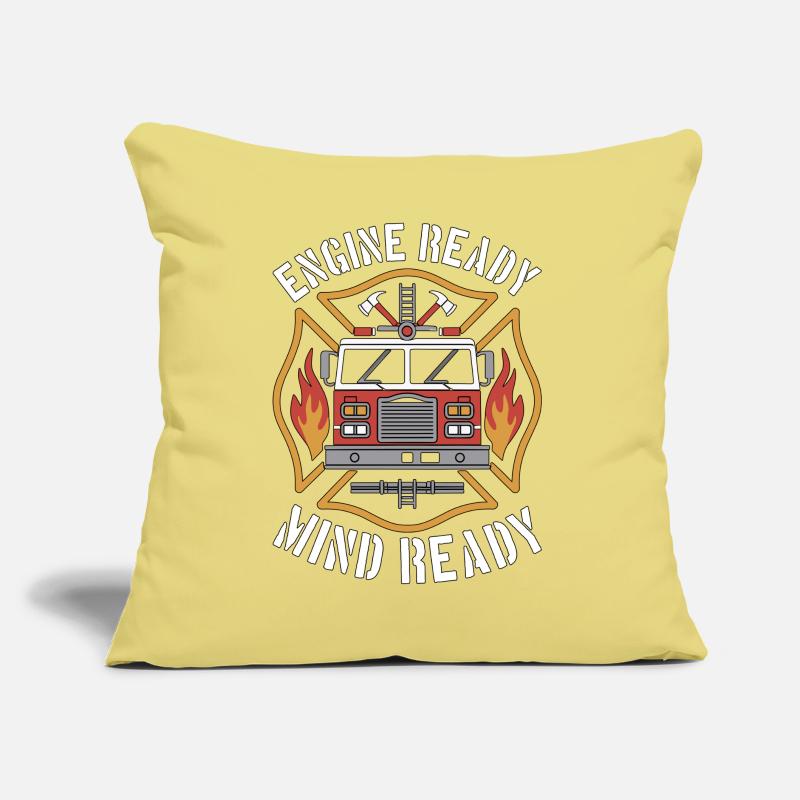 Fire Engineer Engine Ready Mind Ready Firefighting Sofakissen mit Füllung 45 x 45 cm