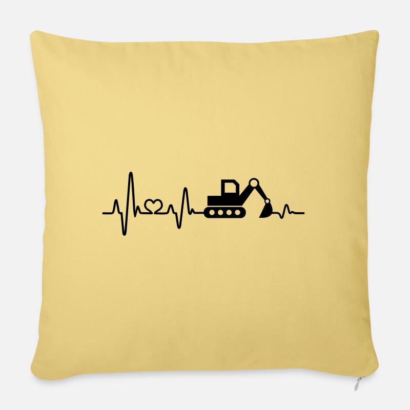Bagger Baustelle Bauarbeiter Baggerfahrer Geschenk - Sofakissen mit Füllung 45 x 45 cm - Hellgelb