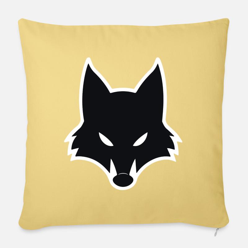 Minimalist Wolfs-Silhouette Design - Sofakissen mit Füllung 45 x 45 cm - Hellgelb
