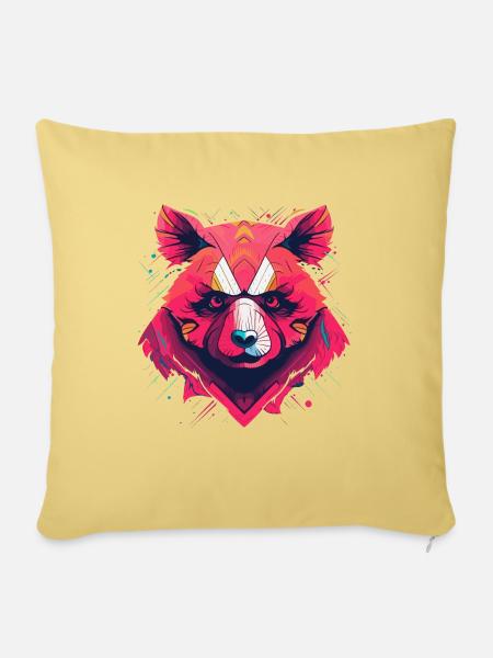 Ikonischer Panda 🐼 - Sofakissen mit Füllung 45 x 45 cm - Hellgelb