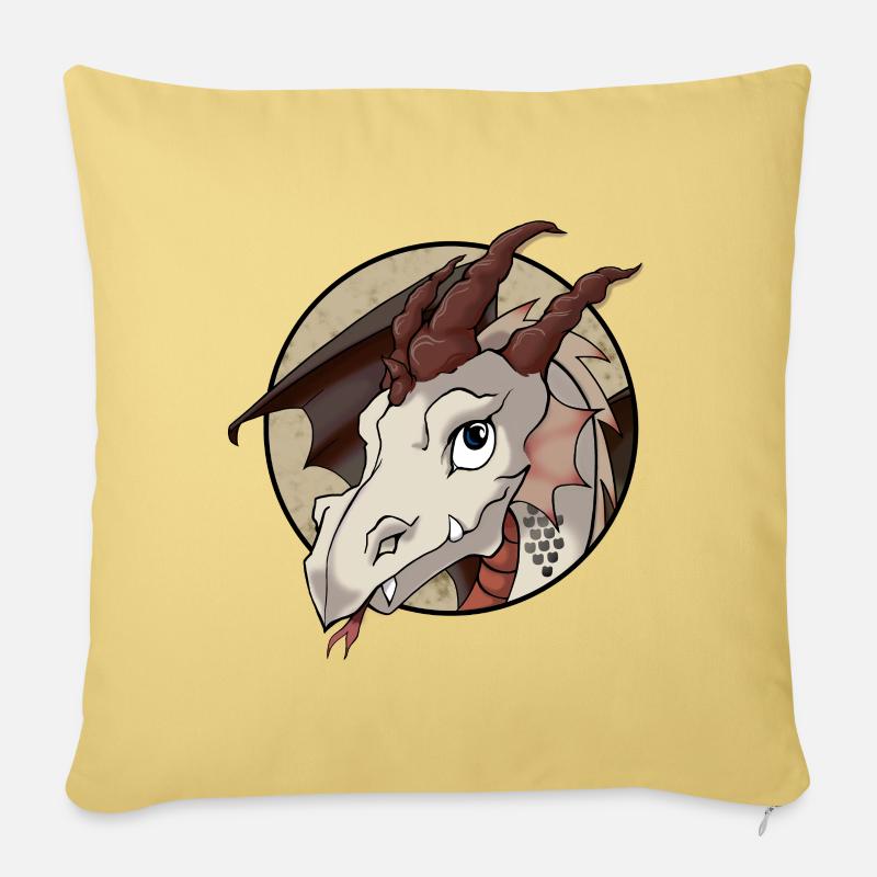 Niedlicher Drache - Sofakissen mit Füllung 45 x 45 cm - Hellgelb