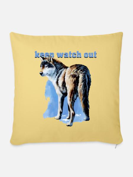 Wolfslick 2 - Sofakissen mit Füllung 45 x 45 cm - Hellgelb