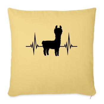 Pulse Lama Heartbeat - Sofa pillow with filling 45cm x 45cm - washed yellow - Front
