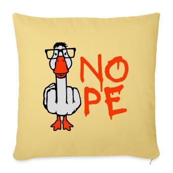 Goose Nope Doigt du milieu Nerd Geek Lunettes à monture en corne Smart - Coussin et housse de 45 x 45 cm - jaune délavé - Devant