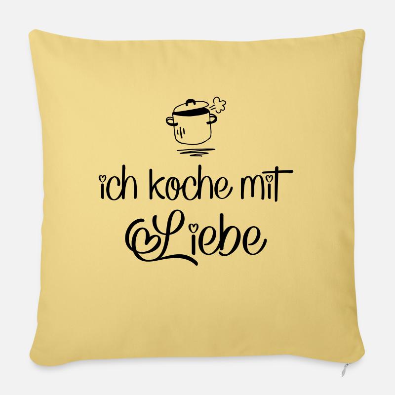 Kochen mit Liebe - Sofakissen mit Füllung 45 x 45 cm - Hellgelb