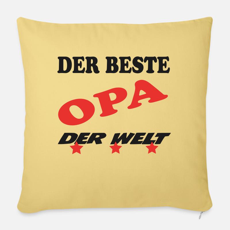 DER BESTE OPA - Sofakissen mit Füllung 45 x 45 cm - Hellgelb