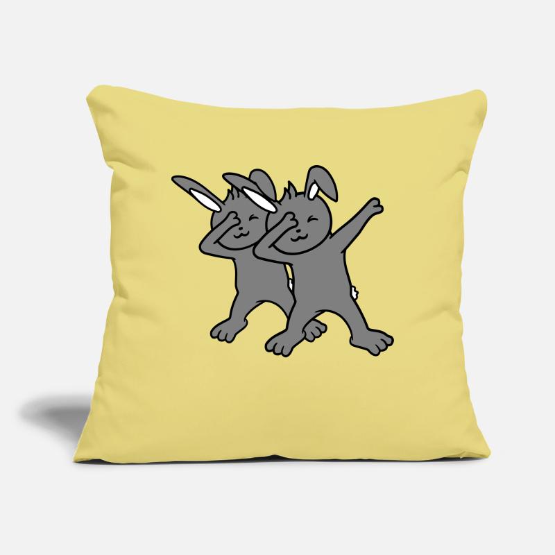 2 Bunnies Dabbing Dab Dance Pose Dancing Friends Team Sofa pillow with filling 45cm x 45cm